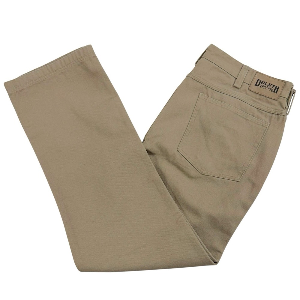 Duluth‎ Trading Co Men's 38x32 (37"X31.5") Khaki Beige Denim Jeans 100% Cotton